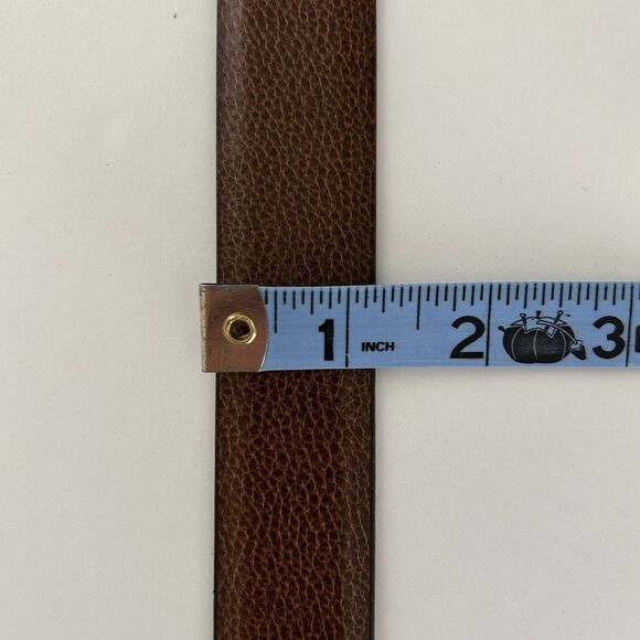 REMO TULLIANI 5173 Belt Men Sz 54 Brown Genuine Leather Solid Brass Buckle Italy - Picture 8 of 10